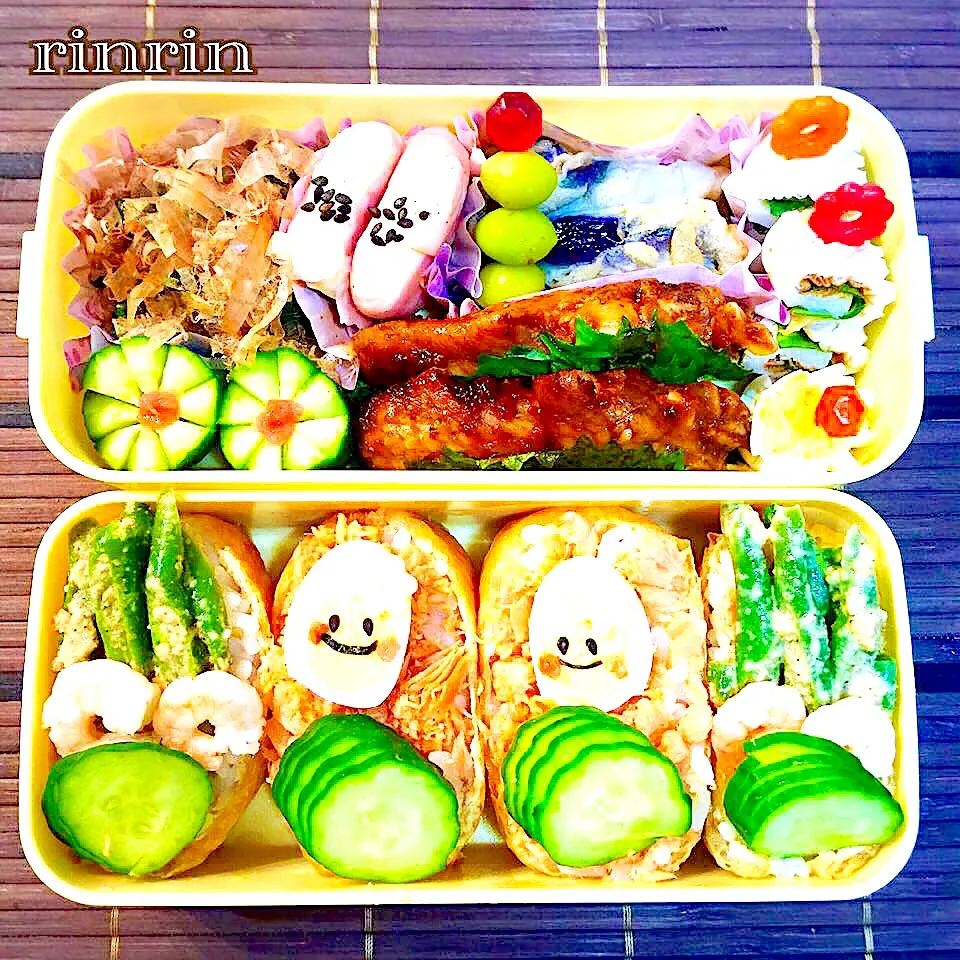 Snapdishの料理写真:娘のお弁当 オープンいなり弁当|りんりんさん