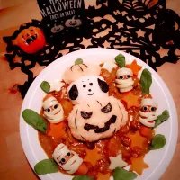 Snapdishの料理写真:スヌーピーのハロウィンカレー🎃|kumiさん