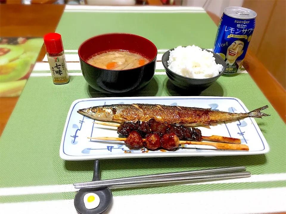 秋刀魚の塩焼き＆焼き鳥|マニラ男さん