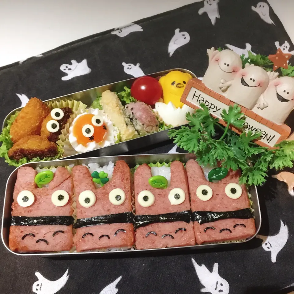 10/27❤︎旦那さんのトトロスパムおにぎり弁当❤︎ハロウィン🎃
#お弁当 #お昼ごはん #旦那さん弁当 #ランチ #スパム #スパムおにぎり #トトロ #ハロウィン|Makinsさん