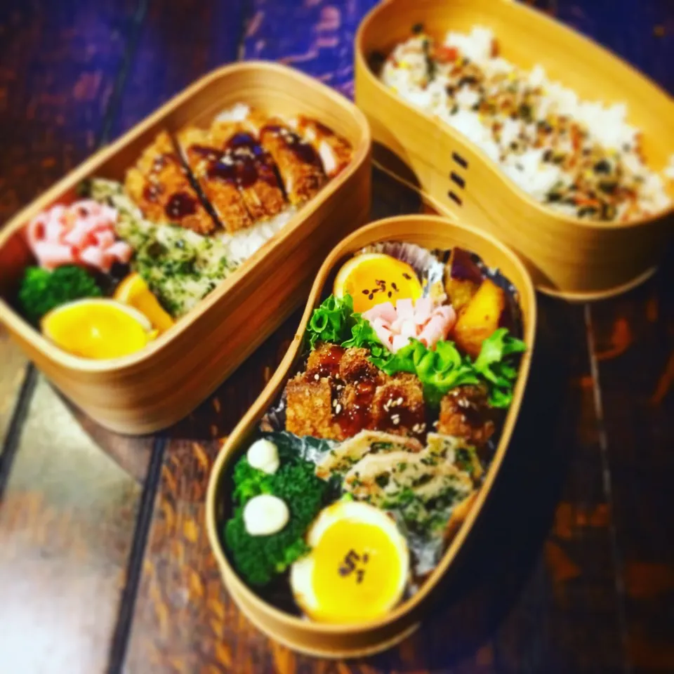 お父さん、高校男子 🐷ヒレカツお弁当(*^o^*)/2017.10.27|カンカンさん