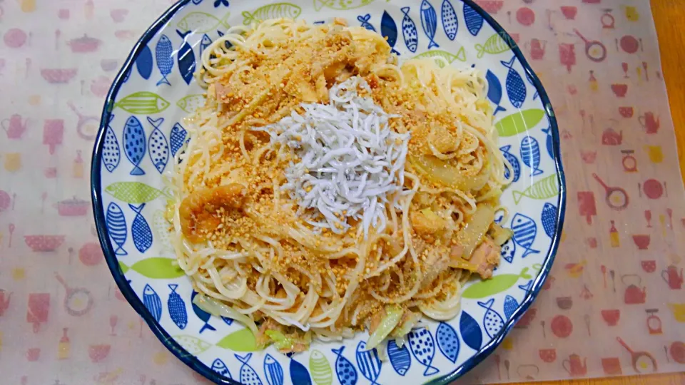 ９月２３日　ツナと油揚げのしらすパスタ|いもこ。さん