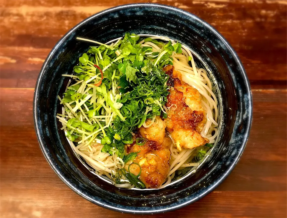 阿波尾鶏の香味醤油揚温めん1|半田手延べそうめんの店 阿波や壱兆さん