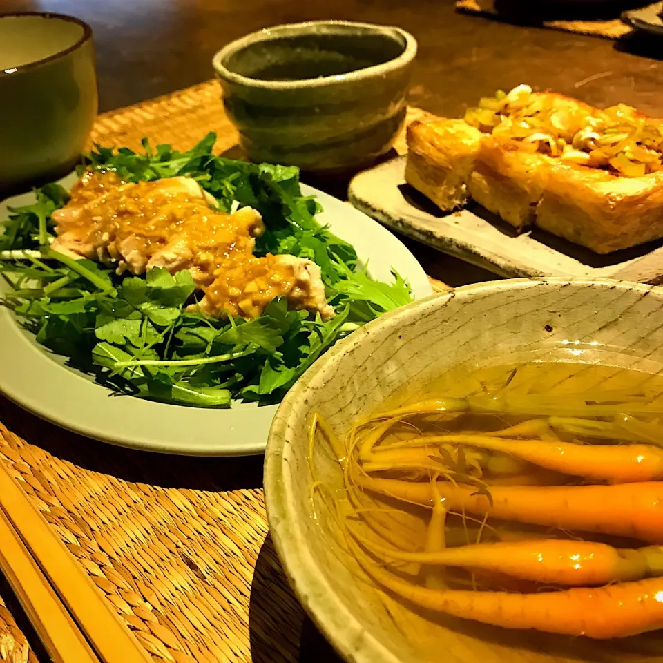 Snapdishの料理写真:新米で一汁三菜晩ごはん|Kaori Shimizuさん