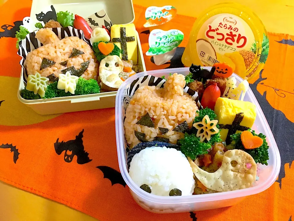 Snapdishの料理写真:娘用❃中学部活＆学童弁当 #ハロウィン弁当|tokkoさん