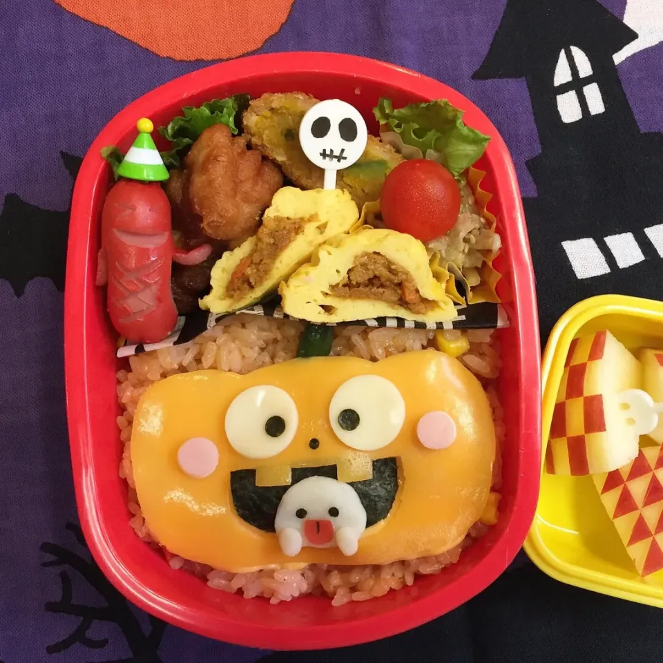 10/28 ハロウィンキャラ弁🎃de次男坊のオープンスクール弁当♪|うっちーさん