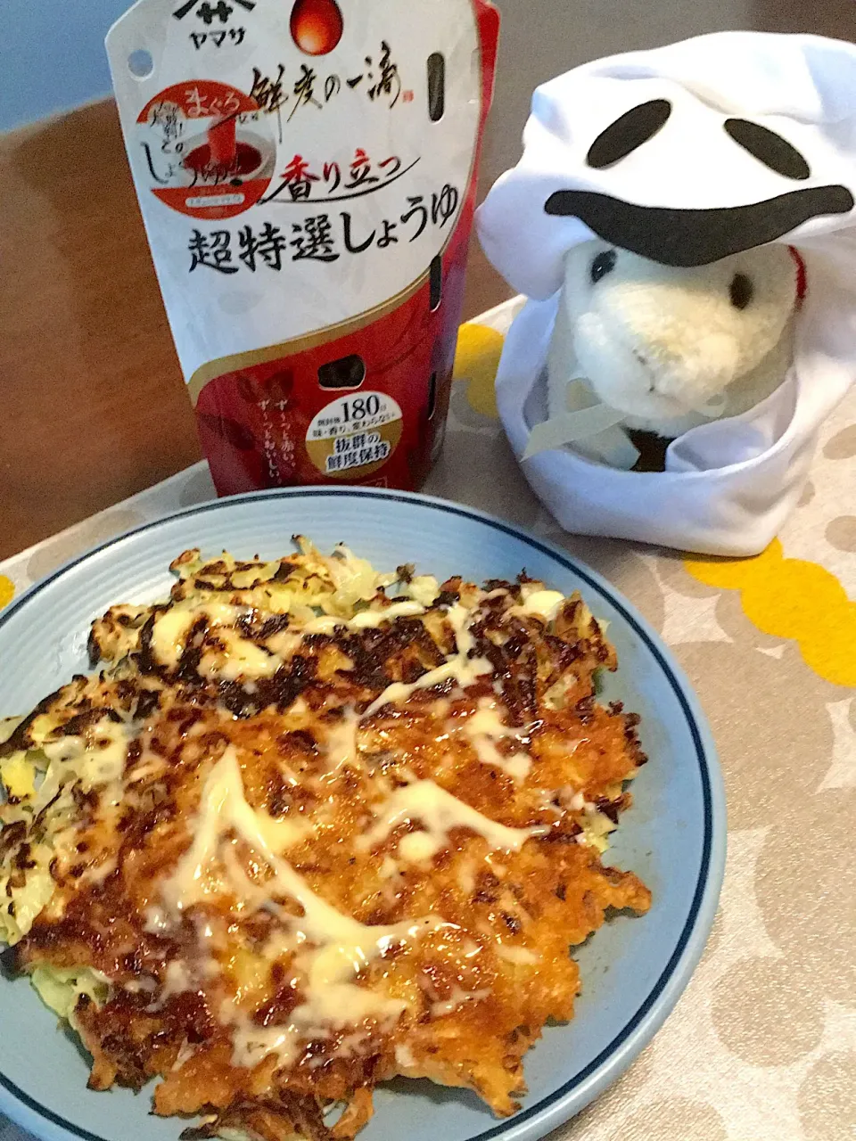 Snapdishの料理写真:超特選しょうゆで味付けお好み焼き(^^)|るるうささん