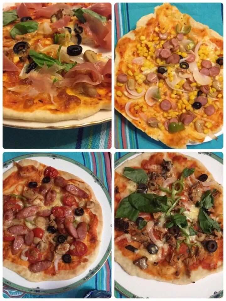 手作りピザ🍕
沢山のお友達と楽しく食べましょう！
あっという間に完食！
#ピザ
お勧めは生ハムピザです！|もぐもぐさんさん