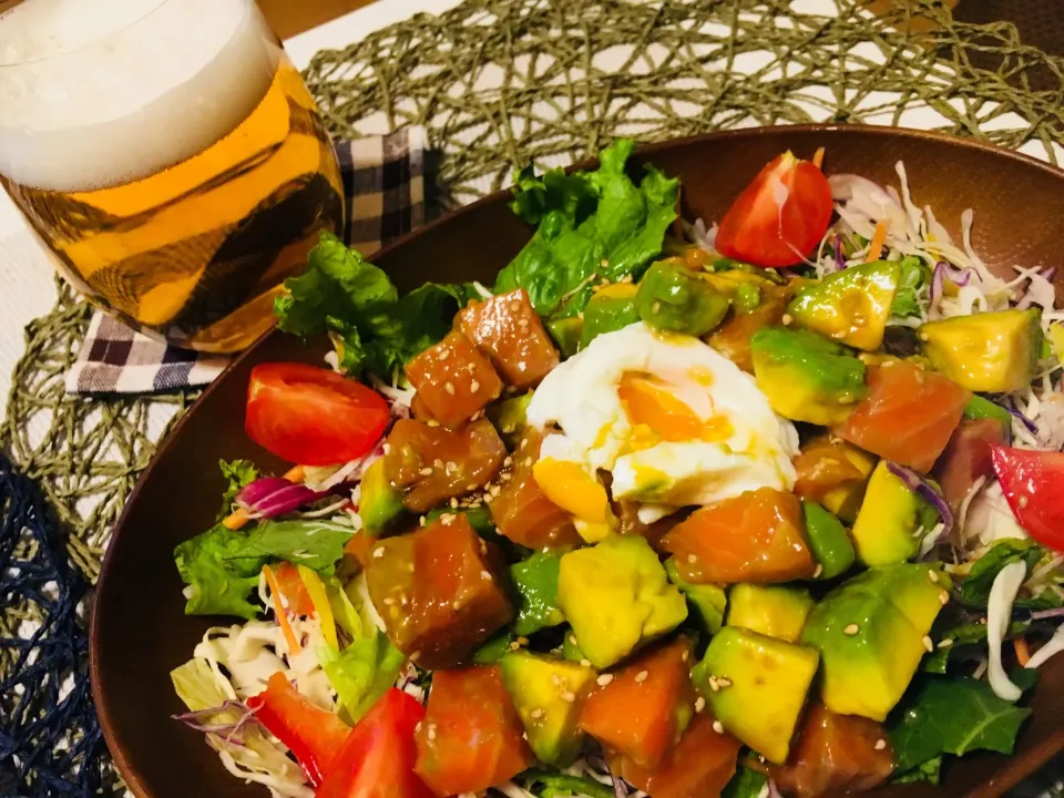 アヒポキ丼
モニターでいただいたヤマサ醤油を使いました〜！|なるっぺさん