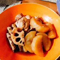 Snapdishの料理写真:鶏肉と大根の煮物|Hirokiさん