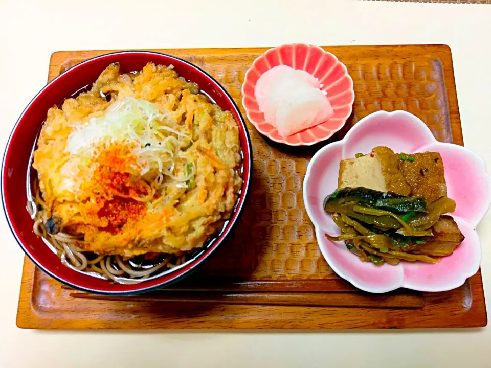 Snapdishの料理写真:天ぷらそば定食|vege食堂さん