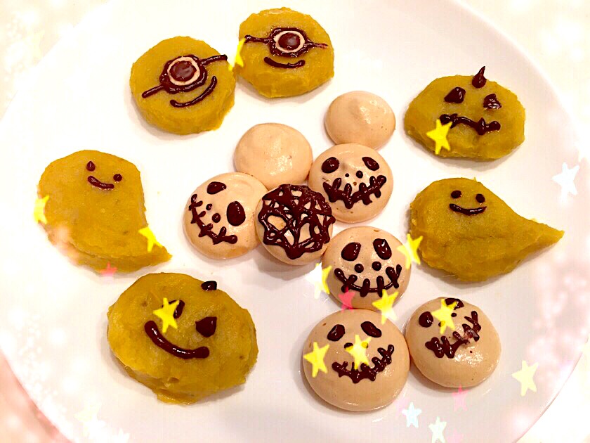 Happy Halloween スイートポテトとメレンゲクッキー ミニオンズジャックおばけ あき Snapdish スナップディッシュ Id Vbacsa