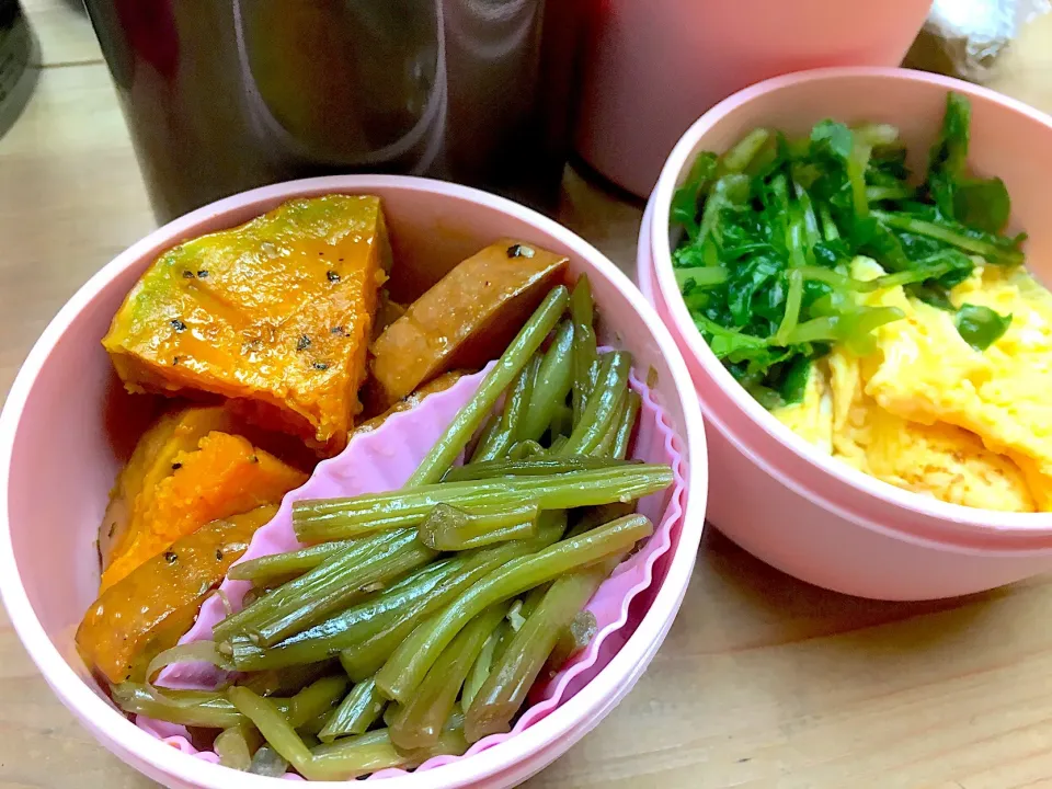 サツマイモのツルのキンピラ。お野菜たっぷり弁当！|パオパオあつこさん