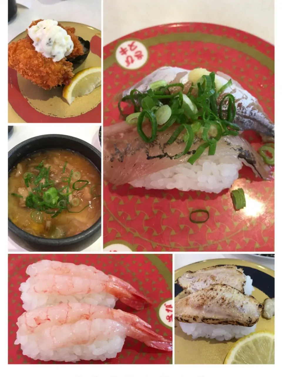 Snapdishの料理写真:はま寿司でランチ🍣
アジ、カキフライ、甘エビ、ノドグロなど|みゅうさん