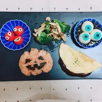 Snapdishの料理写真:#ハロウィン#ハロウィン🎃 #目玉#カボチャ#スフレオムレツ|miさん