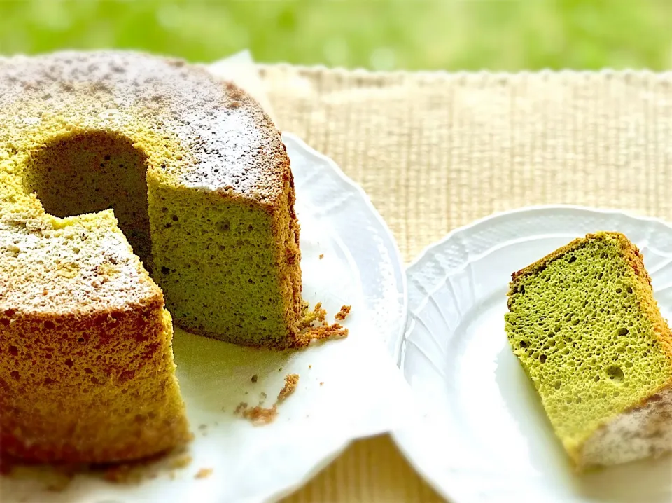 せきじゅさんの米粉シフォンケーキを抹茶味で🍵|judymamaさん