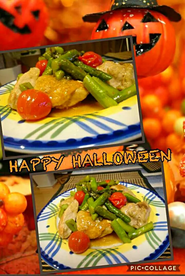 #我が家の晩御飯
🎃HAPPY HALLOWEEN〜
         チキンの野菜炒め|kimi=kimi🌼Kitchenさん