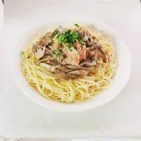 マイタケと明太子パスタ|ayananuさん