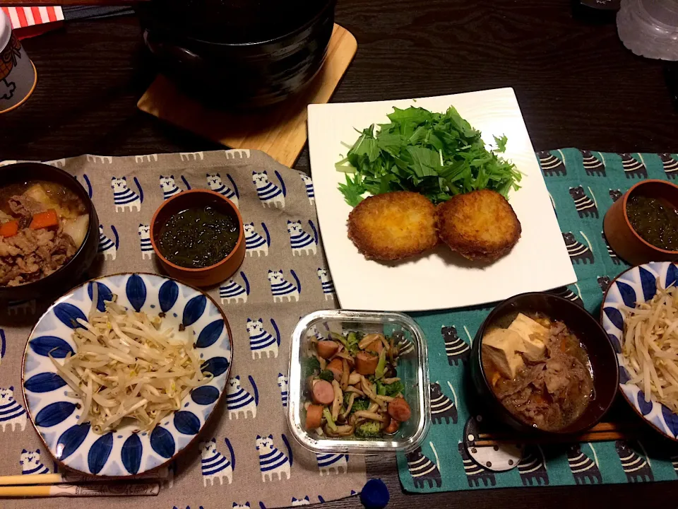 いつの日かの夜ご飯☺︎
#地鶏炭焼きコロッケ#もずく酢#すき焼き #土鍋料理|かなさん