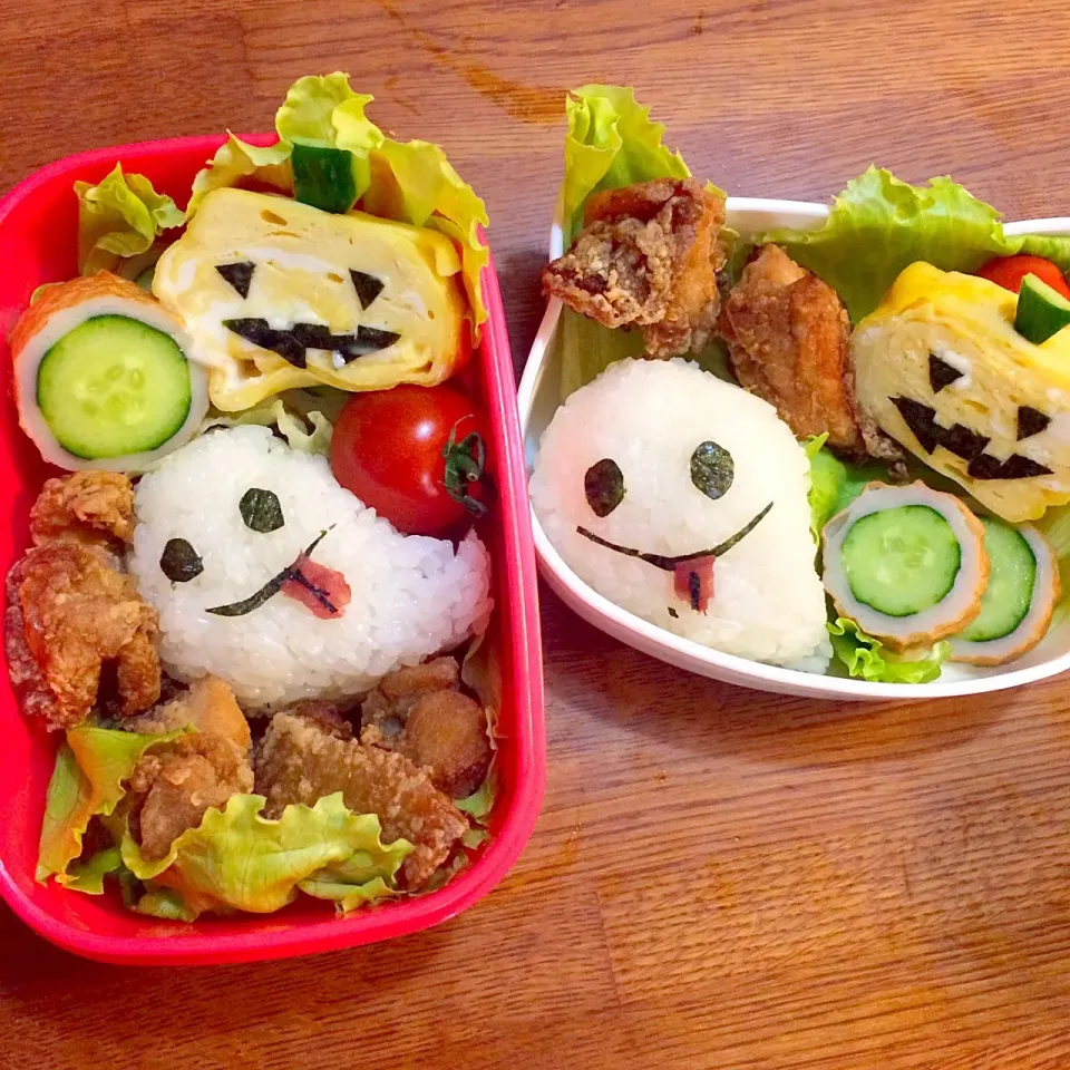 昨日はハロウィン🎃
親子遠足弁当〜👍顔付けただけ〜〜|hananoさん