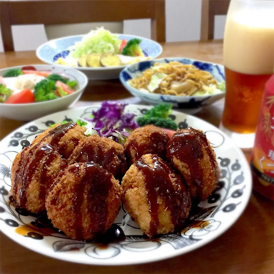 ちーーーずメンチ❤️ #晩ご飯  #手料理  #家庭料理  #おうちごはん  #夕食 #メンチカツ|ゆかりさん