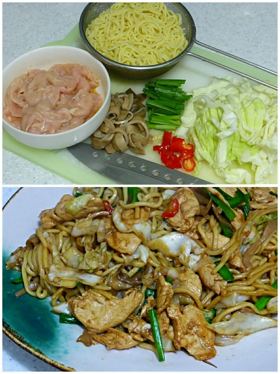 fried noodle with chicken breast and vegetables|steven z.y.さん