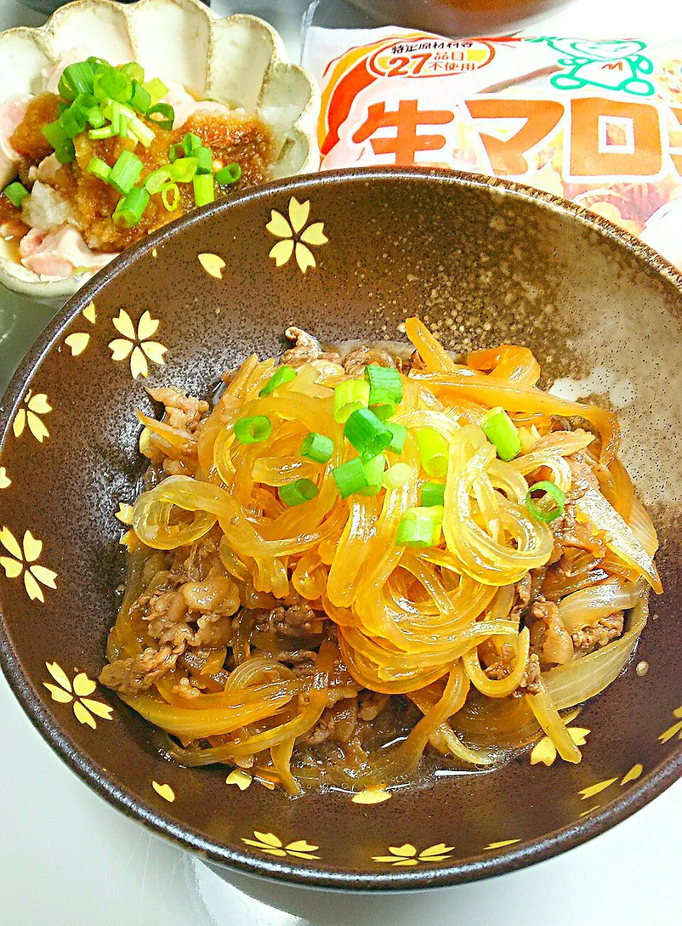 生マロニーを使った牛切り落としのすき焼き風|まめさん