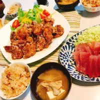 Snapdishの料理写真:唐揚げ龍田  残りのシチューでグラタン|Yukie Sakuraiさん