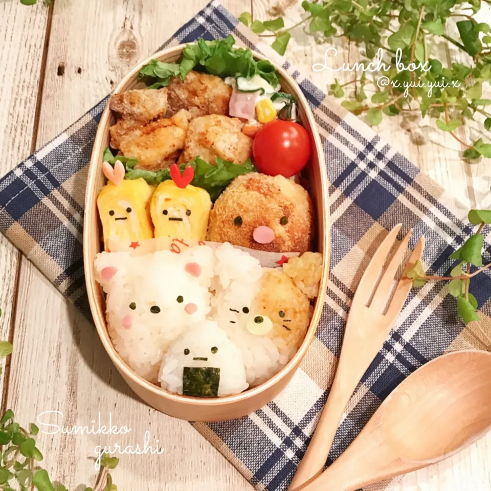 Snapdishの料理写真:すみっコぐらしの曲げわっぱ弁当|ゆいちん(@x.yui.yui.x)さん