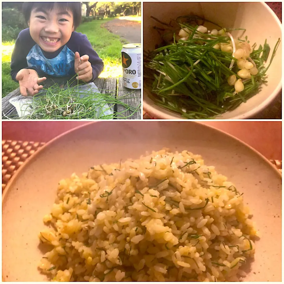 炒饭🌿Fried rice of wild rocambole<野蒜炒飯>|🌈Ami🍻さん