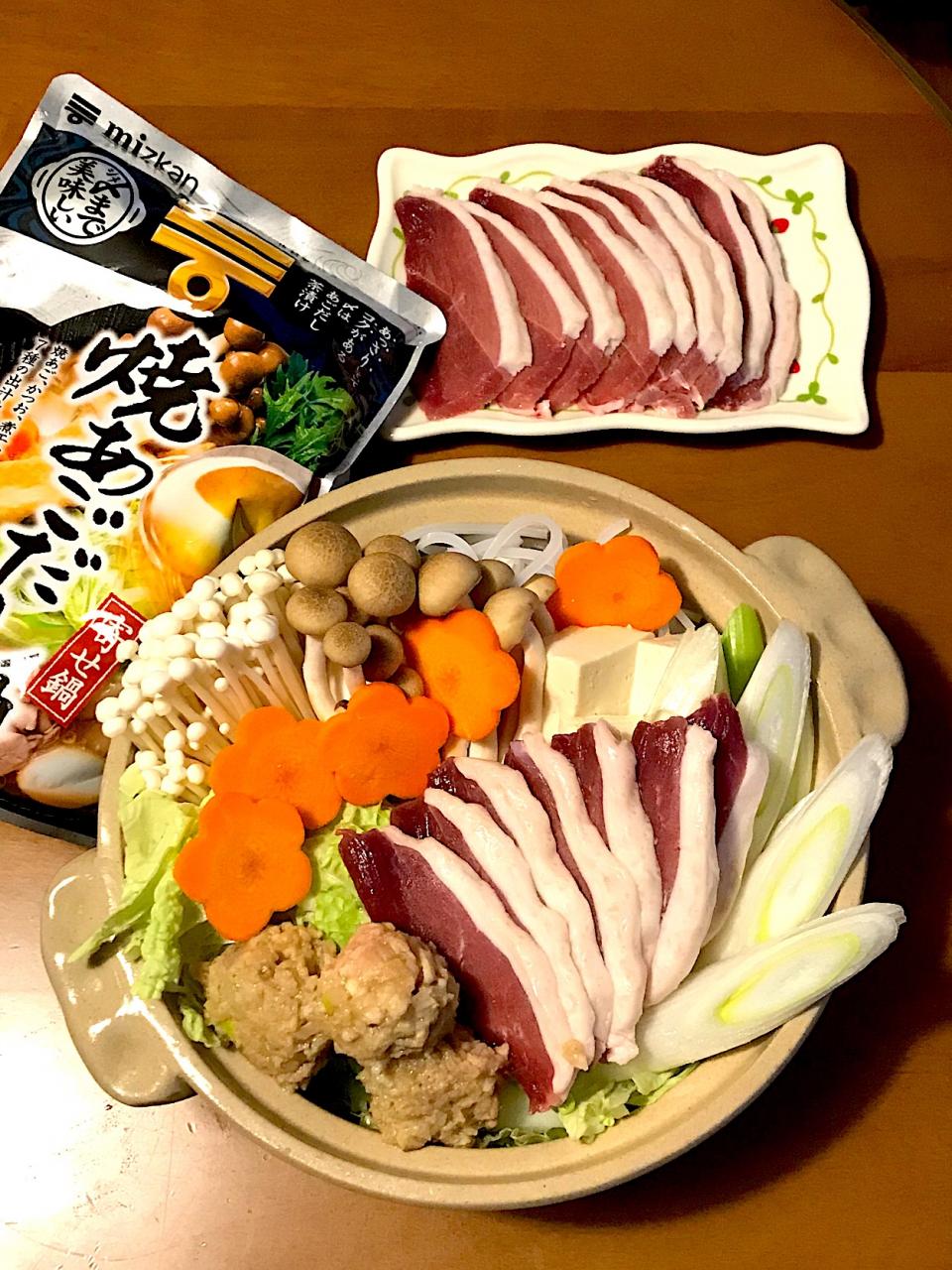 焼きあごだしの鴨鍋