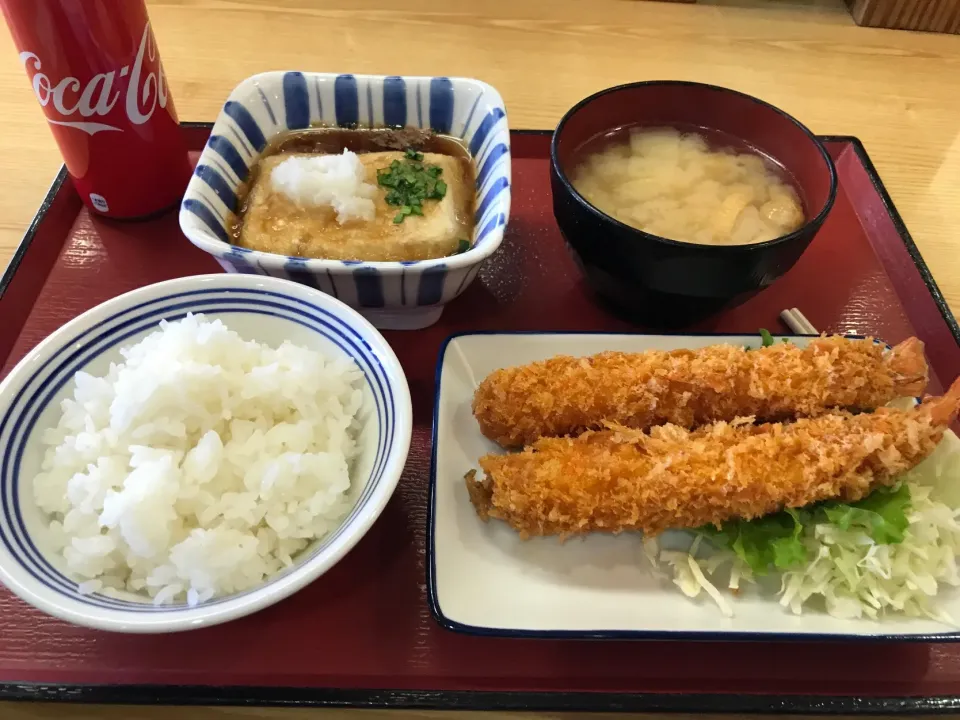 Snapdishの料理写真:揚げ出し豆腐とエビフライ|手品先輩さん