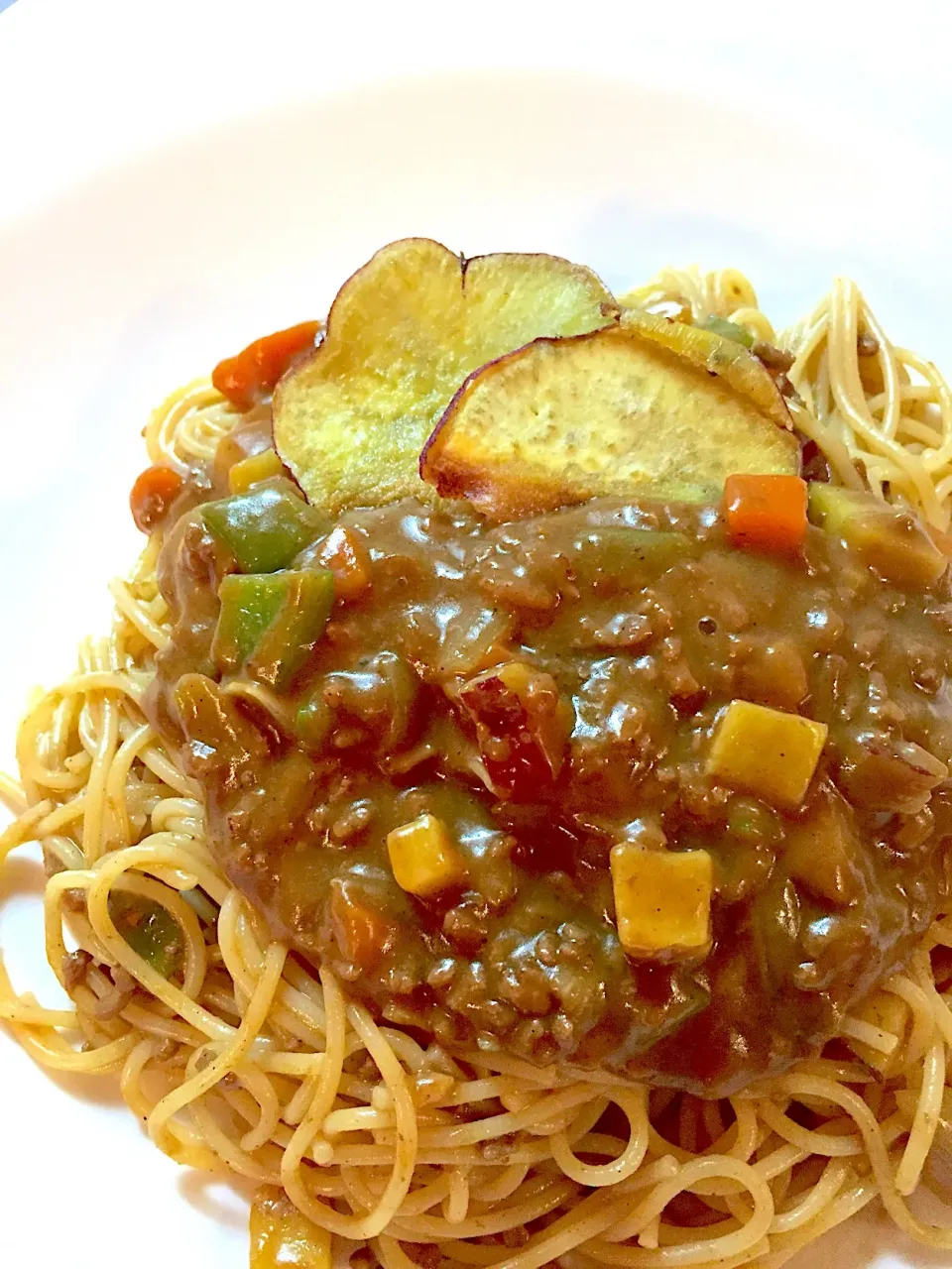 さつまいもも入ってるカレーパスタ🍝|さちこさん