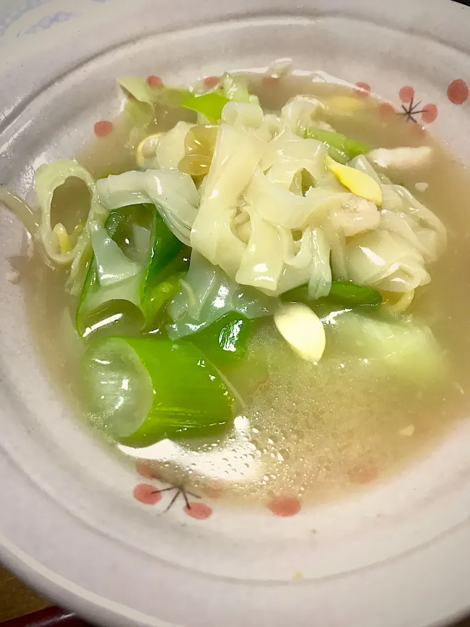 濃厚鶏白湯で餃子の皮を細く切って麺に|Yuko Kobayashiさん