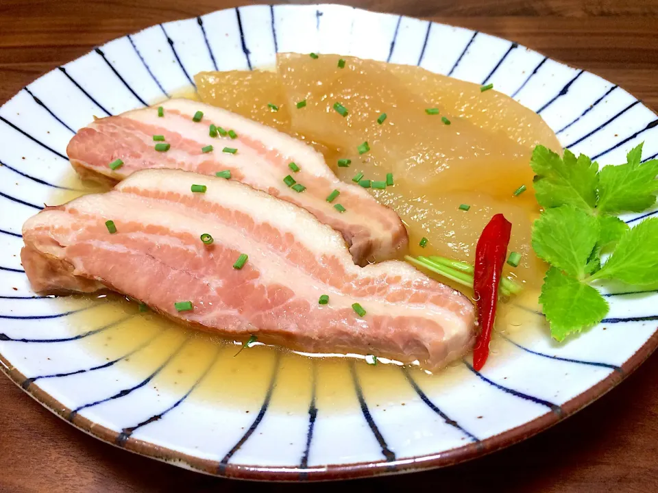 トウガンと厚切りベーコンの薄味煮☘️|ぱぴこ家さん