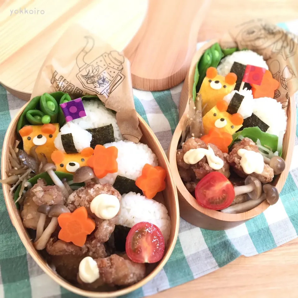 Snapdishの料理写真:くまちゃんおにぎり弁当♩|yokkoiroさん