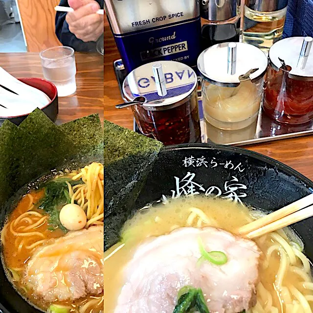 家の近くの家系ラーメンでお昼
赤味噌ラーメンと塩ラーメン|シュトママさん