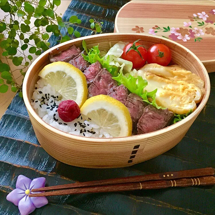 受験日まであと68日❤︎スタミナステーキ弁当|chikoさん