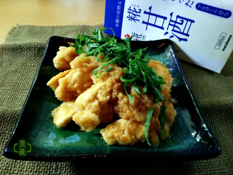 zooちゃん🐘のささみのみぞれ照り焼き 【TERIYAKI chicken tender w/ grated Japanese radish】 #マルコメ糀甘酒|真希さん