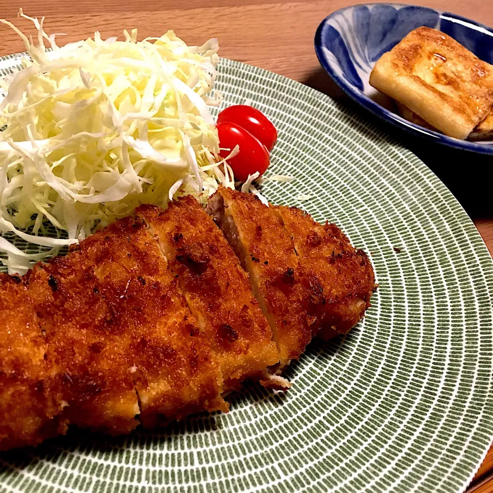 とんかつ&油揚げのチーズ焼き
#とんかつ #油揚げ #チーズ|あきころさん