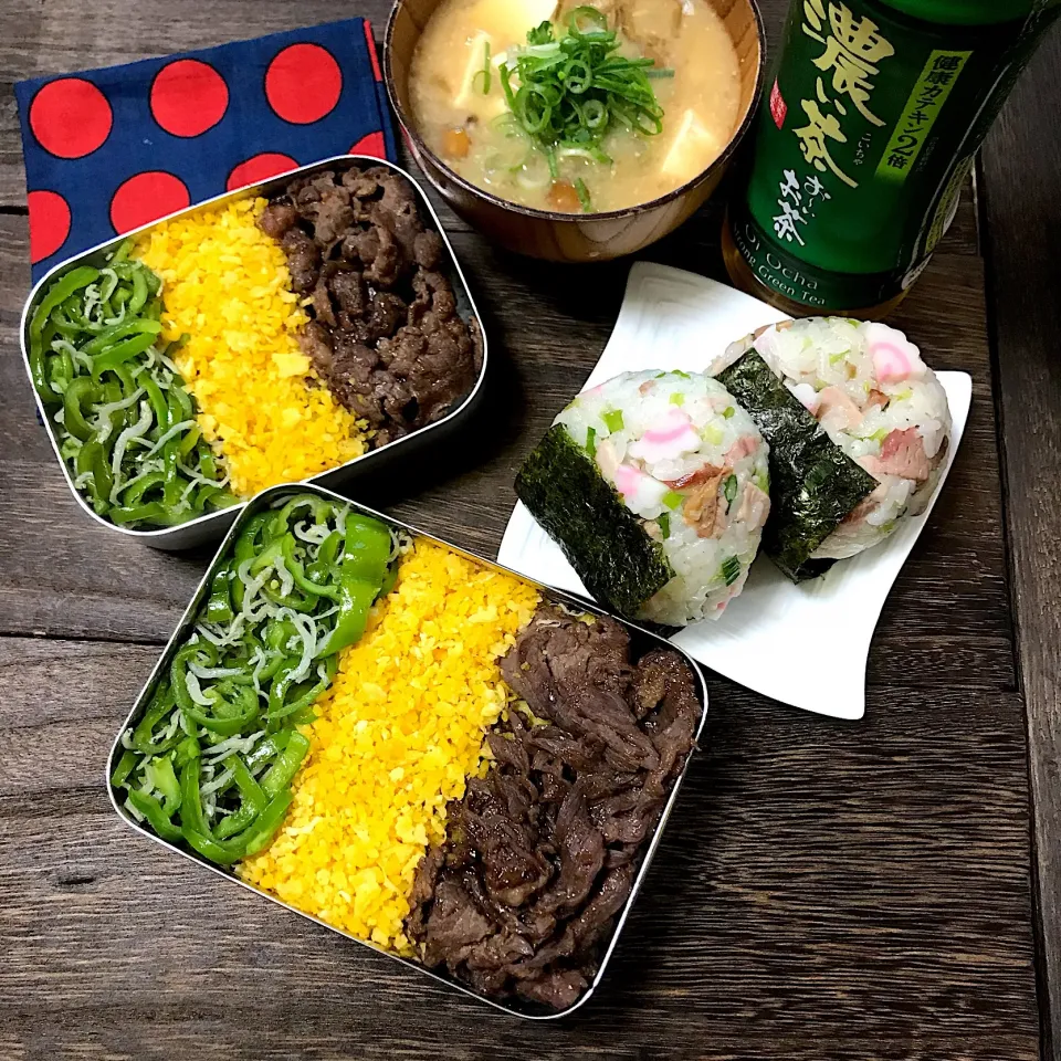 ３色丼のお弁当|mihooobuuさん