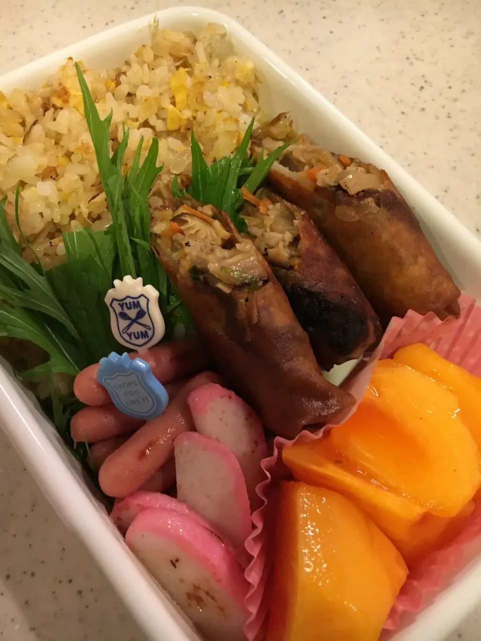 Snapdishの料理写真:やっぱりお弁当作ろうっと！炒飯弁当|マム🌹Japanese momさん