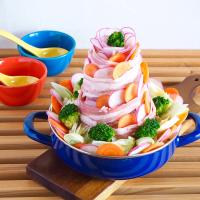 野菜の花咲く！肉鍋タワー