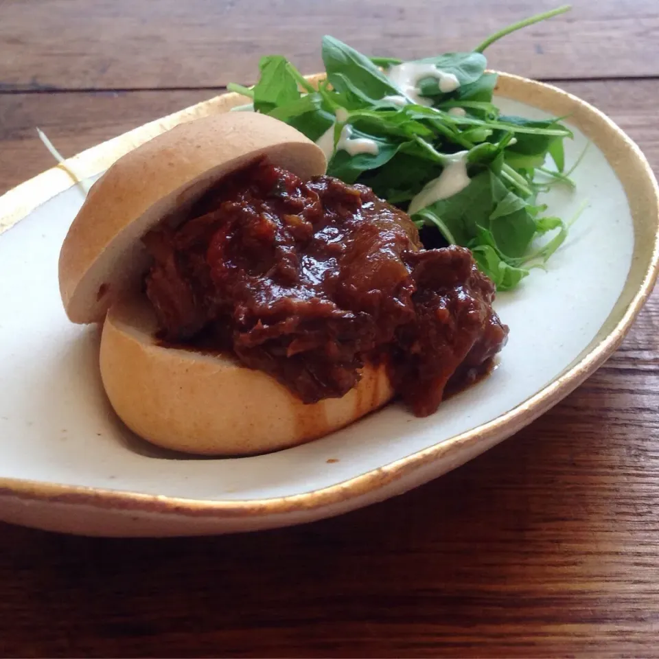 Snapdishの料理写真:牛タンと味噌と赤ワインでSloppy Jose|Mariko  Matsuiさん