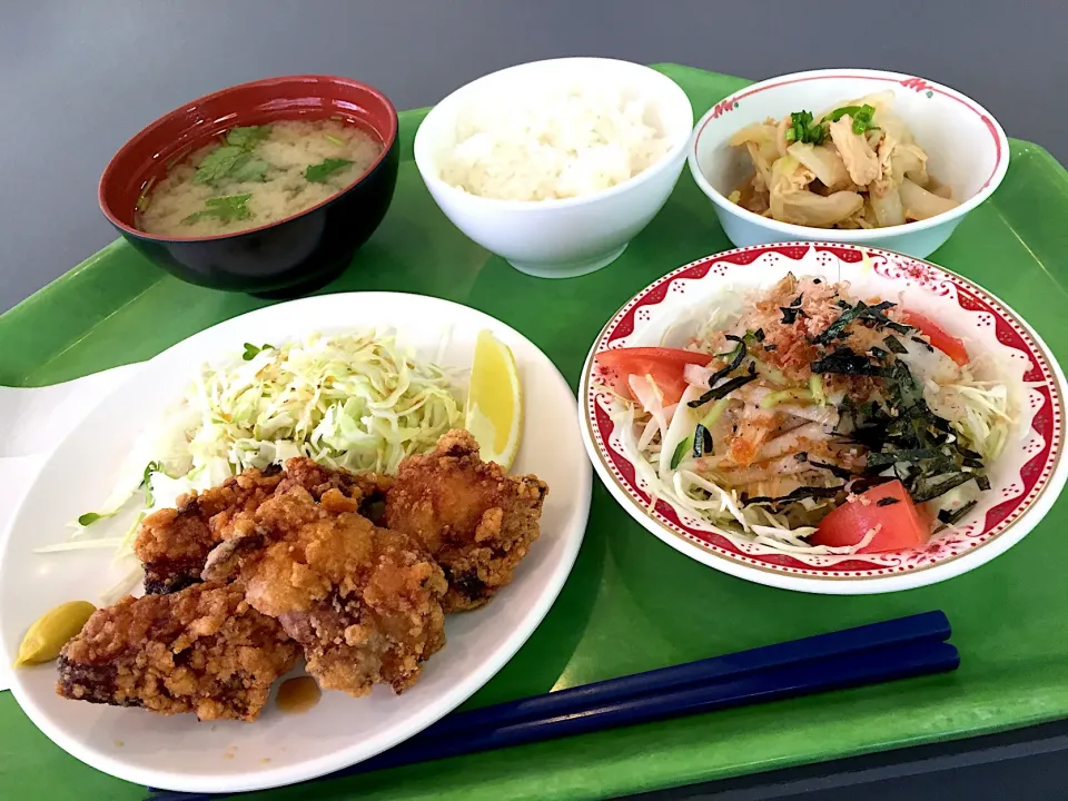 Snapdishの料理写真:若鶏の竜田揚、白菜と鶏肉のポン酢和え、大根サラダ|Tadahiko Watanabeさん