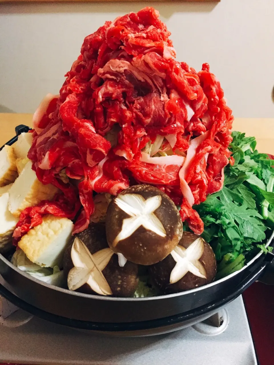 Snapdishの料理写真:すき焼き肉鍋タワー‼️|sana.ayaさん