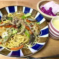 Snapdishの料理写真:鯖缶の和風パスタ|あおママさん