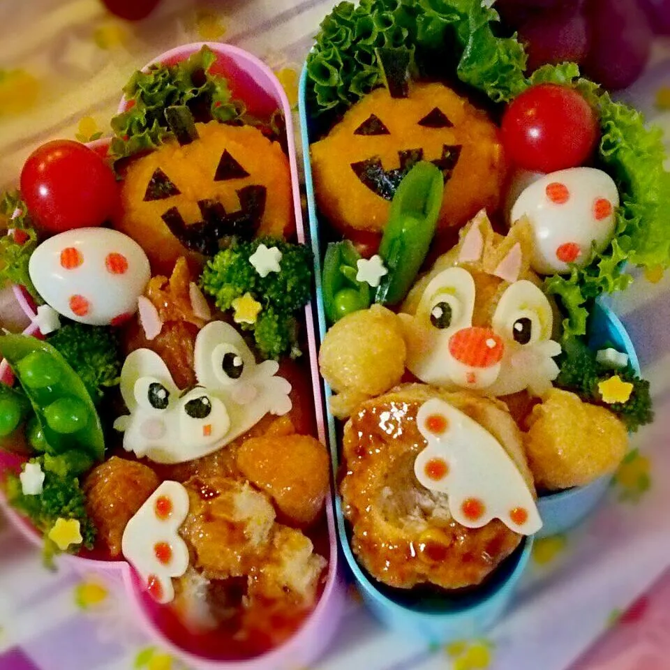 チップとデールのキャラ弁♪ #チップとデール #キャラ弁 #obento|そらねこさん