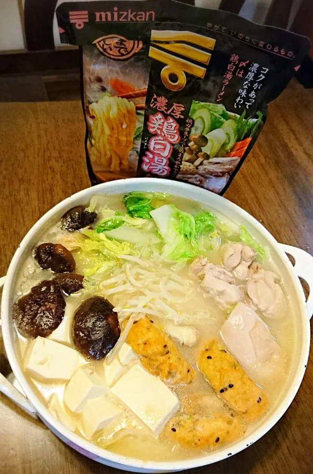 〆まで美味しい鶏白湯鍋 #〆はラーメン  #ミツカン濃厚鶏白湯鍋つゆ|Yukariさん