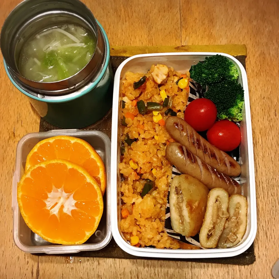 チキンライスと白菜のスープ弁当🍱
 #中学生男子弁当  #弁当  #お弁当|ちっくんさん